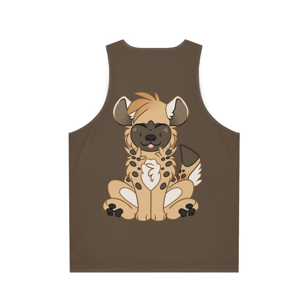 Chibi hyena design on a unisex tank top - Back