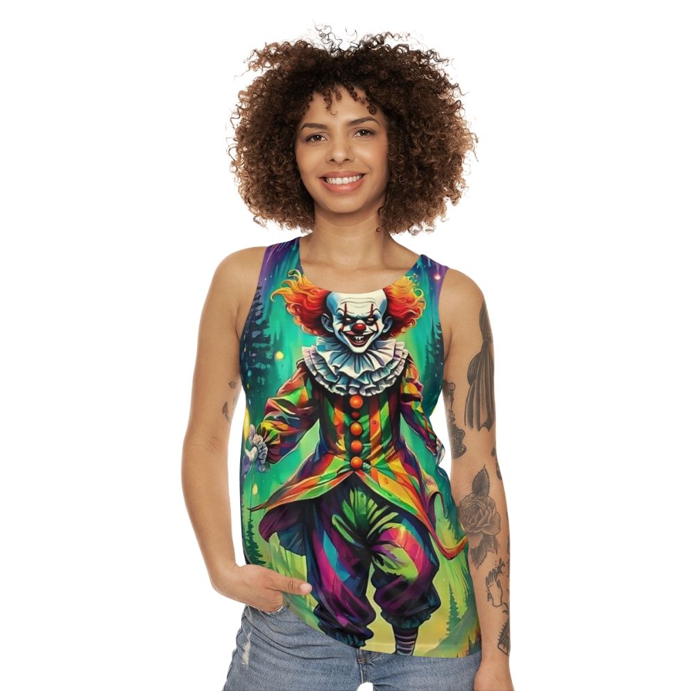 Scary clown unisex tank top - women