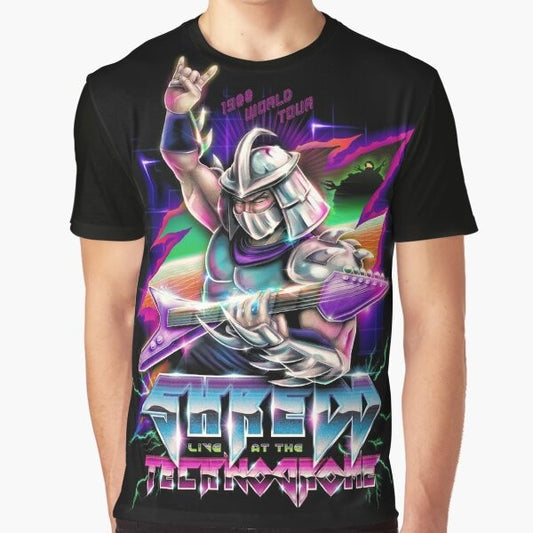 Shredder graphic t-shirt featuring Shredd live at the Technodrome from Teenage Mutant Ninja Turtles.