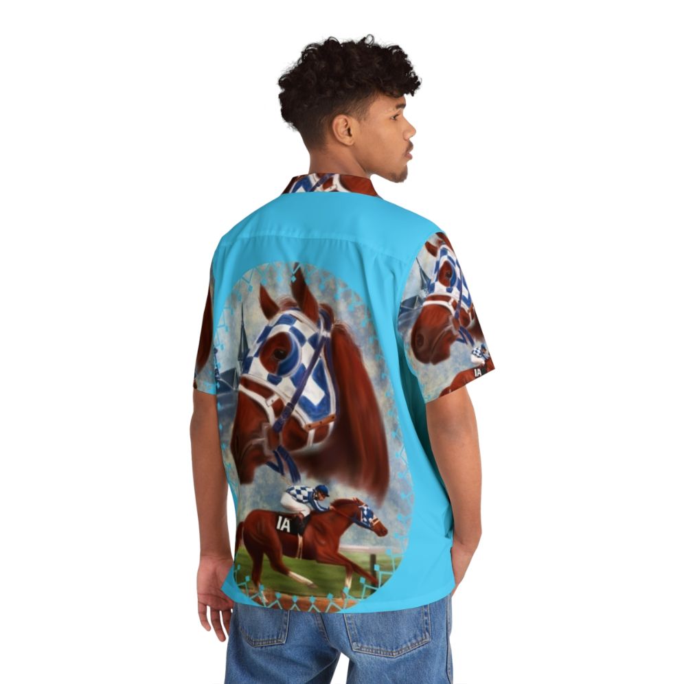 Secretariat Hawaiian Shirt with Horse Racing Artwork - People Back