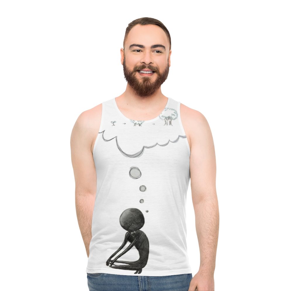 Deemo Thinking About Growing Up Unisex Tank Top - men