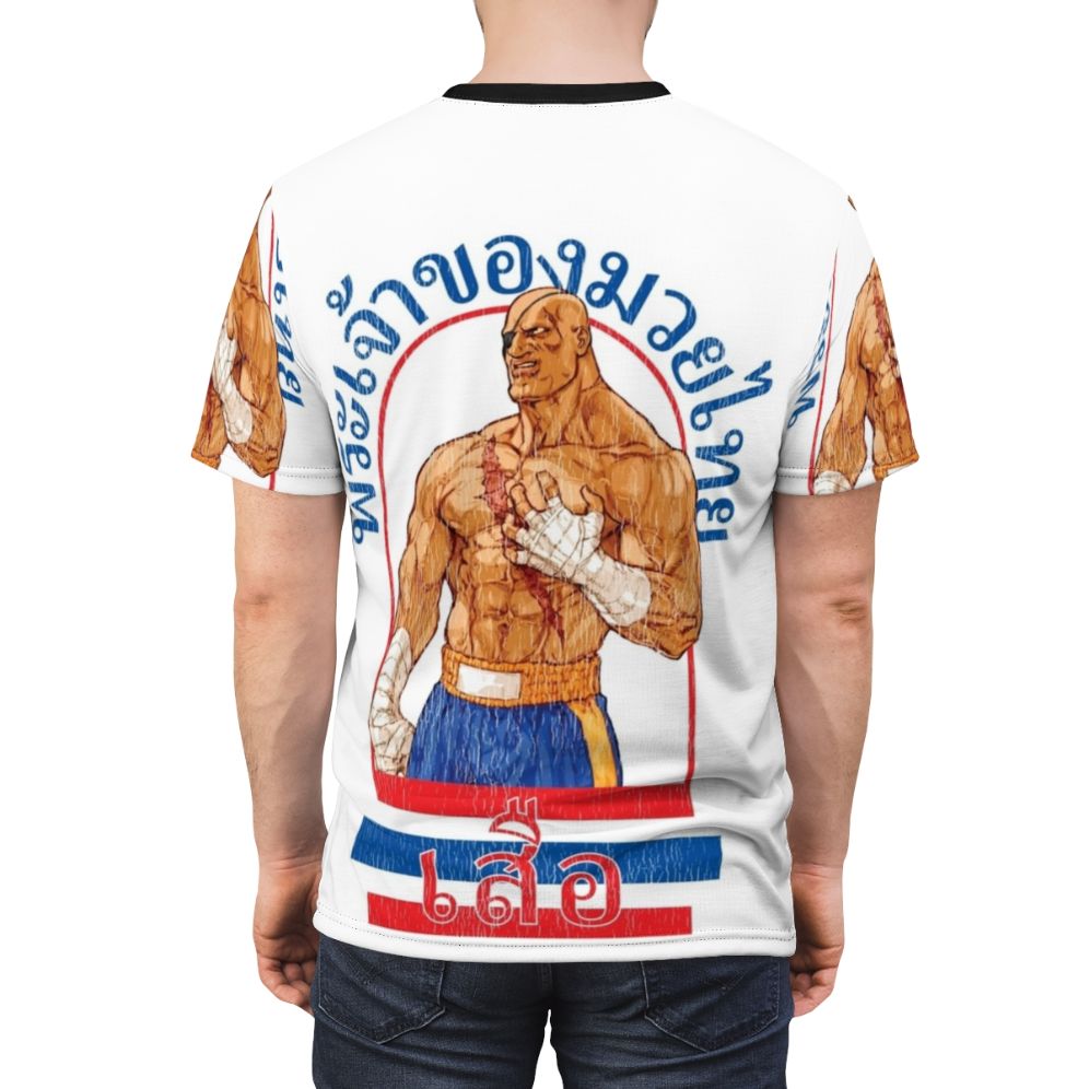 Muay Thai-inspired t-shirt featuring Sagat, the iconic Street Fighter character - men back