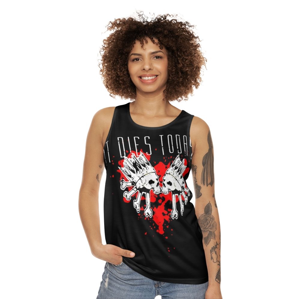 Metalcore Heart Skulls Unisex Tank Top - women