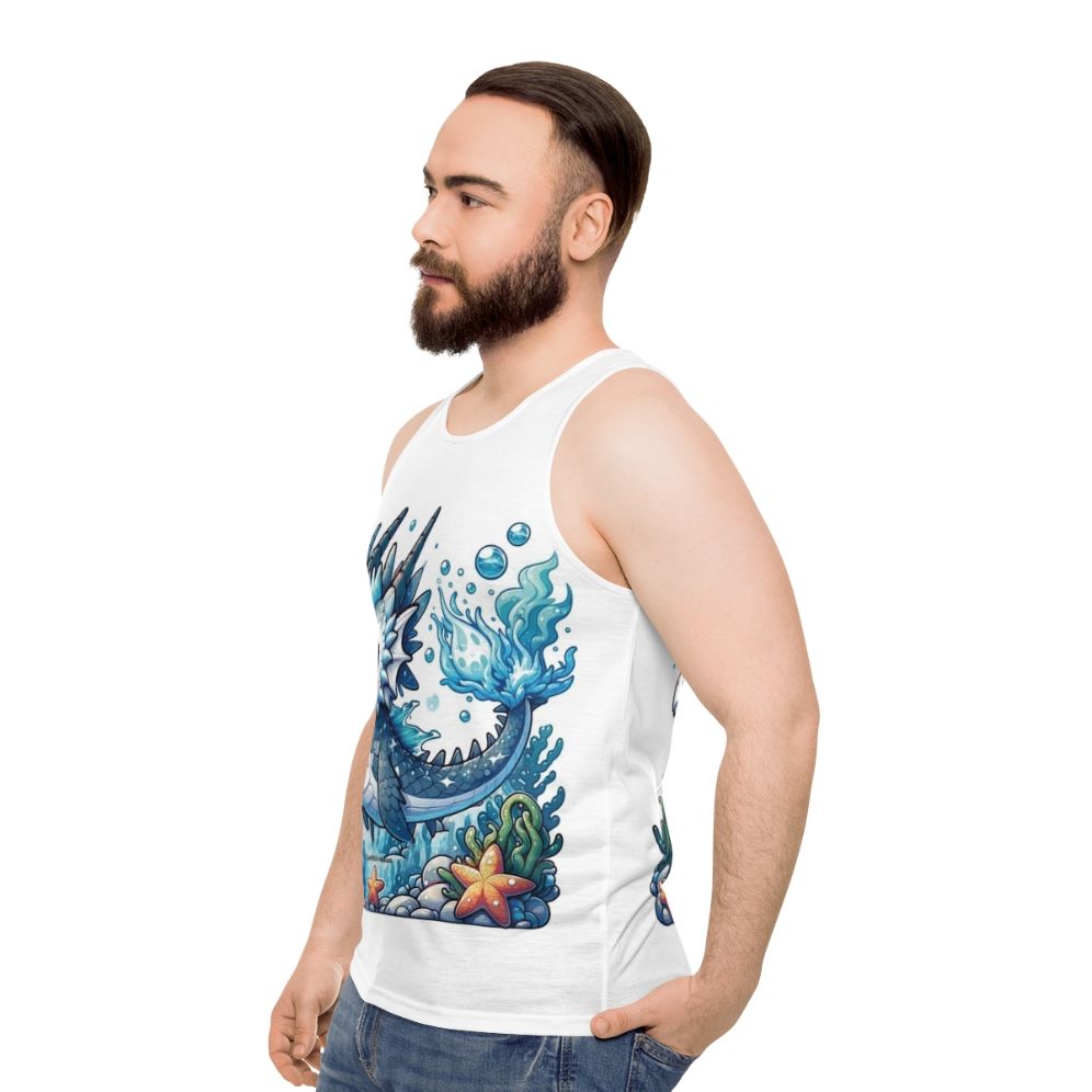 Mythical dragon fish unisex tank top - men side