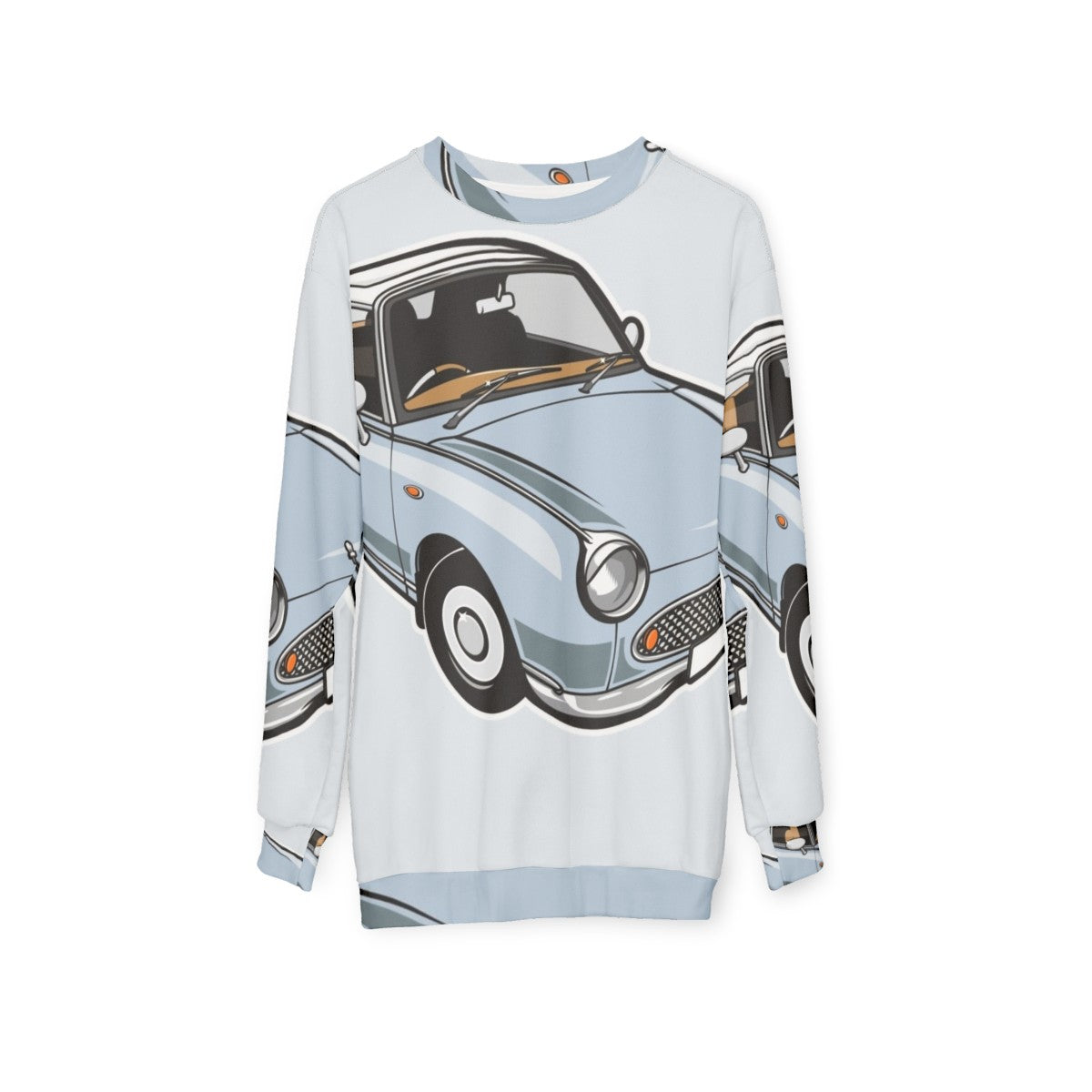 Nissan Figaro Pale Aqua Sweatshirt - hanging