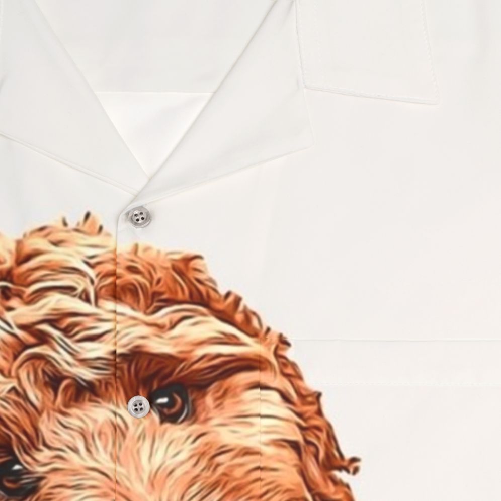 Cavapoo Labradoodle Goldendoodle dog wearing a Hawaiian shirt - Detail