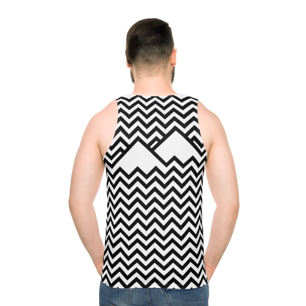 Twin Peaks Unisex Tank Top with Retro Graphic Design - men back