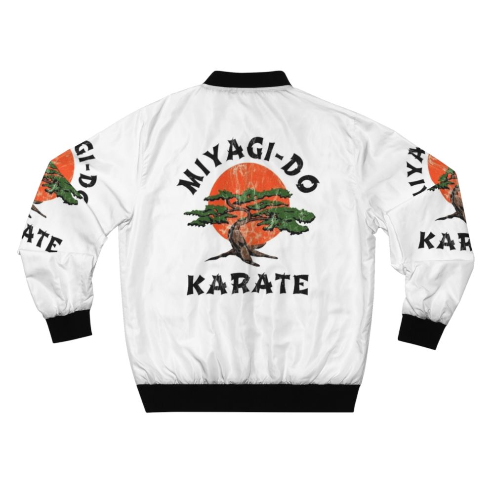 Distressed bomber jacket with karate motifs and vintage design - Back