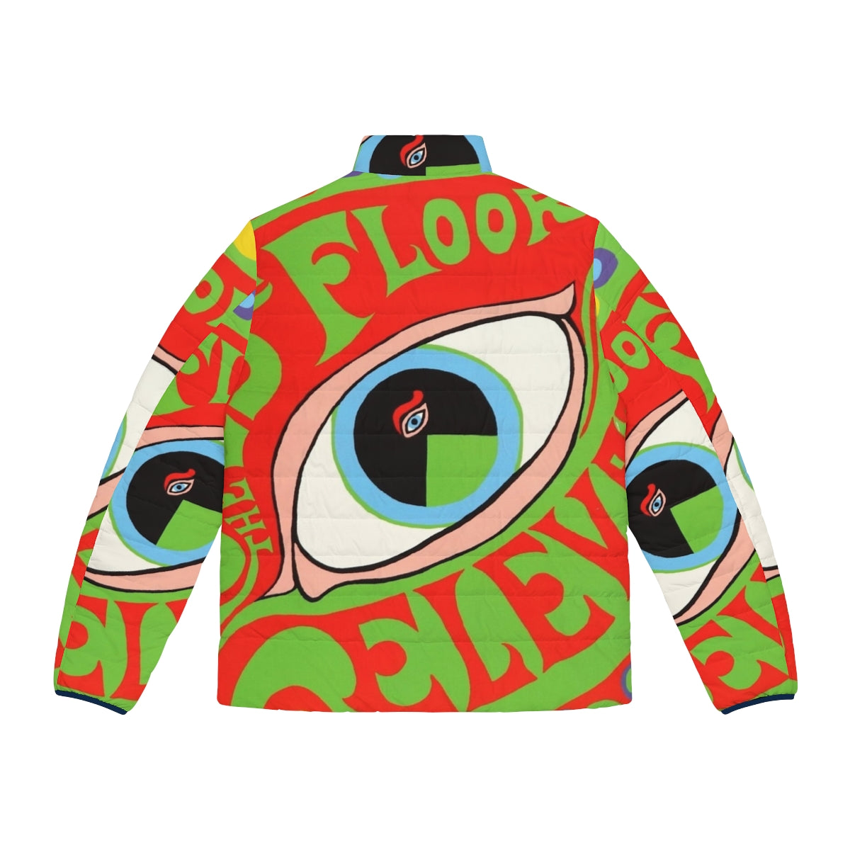 Puffer jacket featuring the iconic 13th Floor Elevators psychedelic rock album art - Back