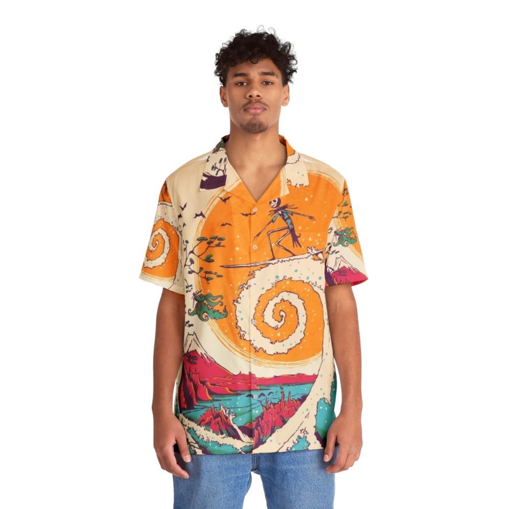 Surf Before Christmas Hawaiian Shirt with Nightmare Before Christmas Inspired Graphic - People Front