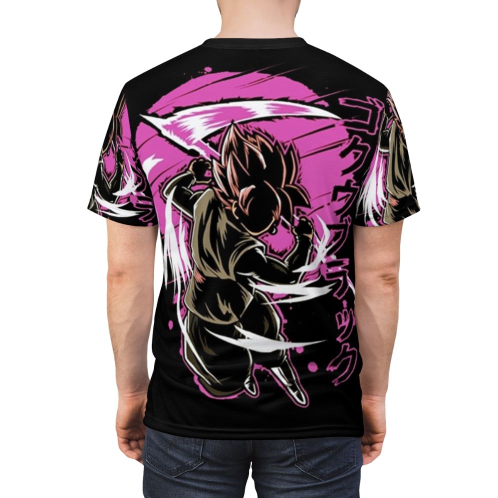 Goku Black Inspired T-Shirt with Anime Manga Fan Art Design - men back