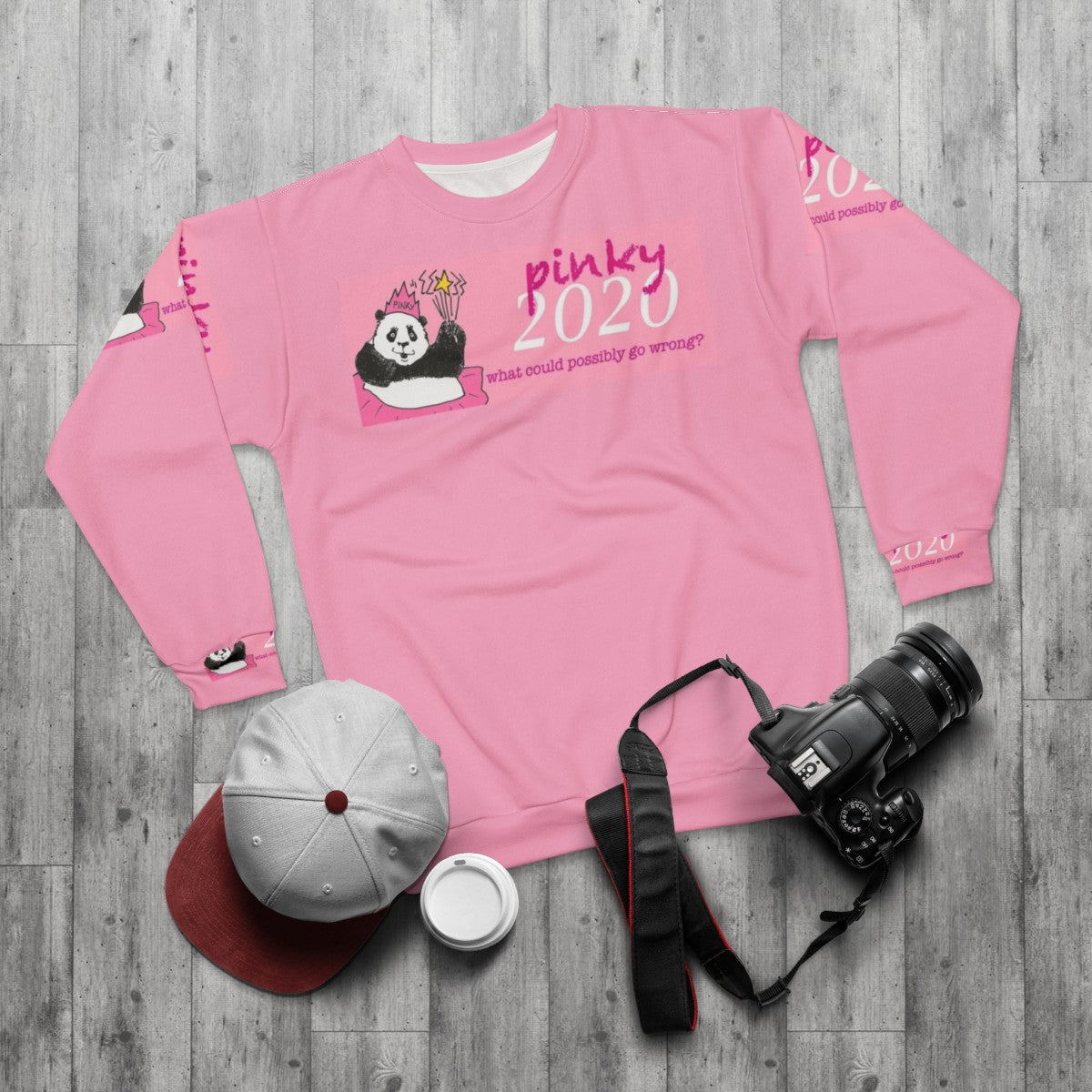 Pinky 2020 Panda Political Sweatshirt - flat lay