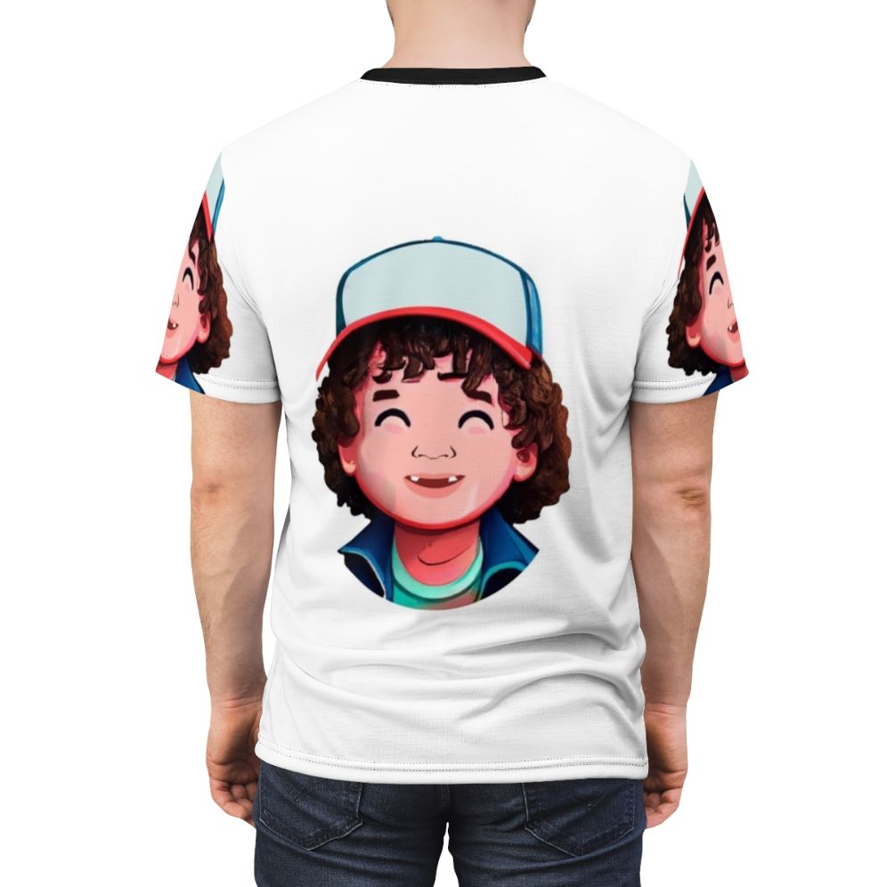 Hawkins-inspired Dustin t-shirt design with Stranger Things references - men back