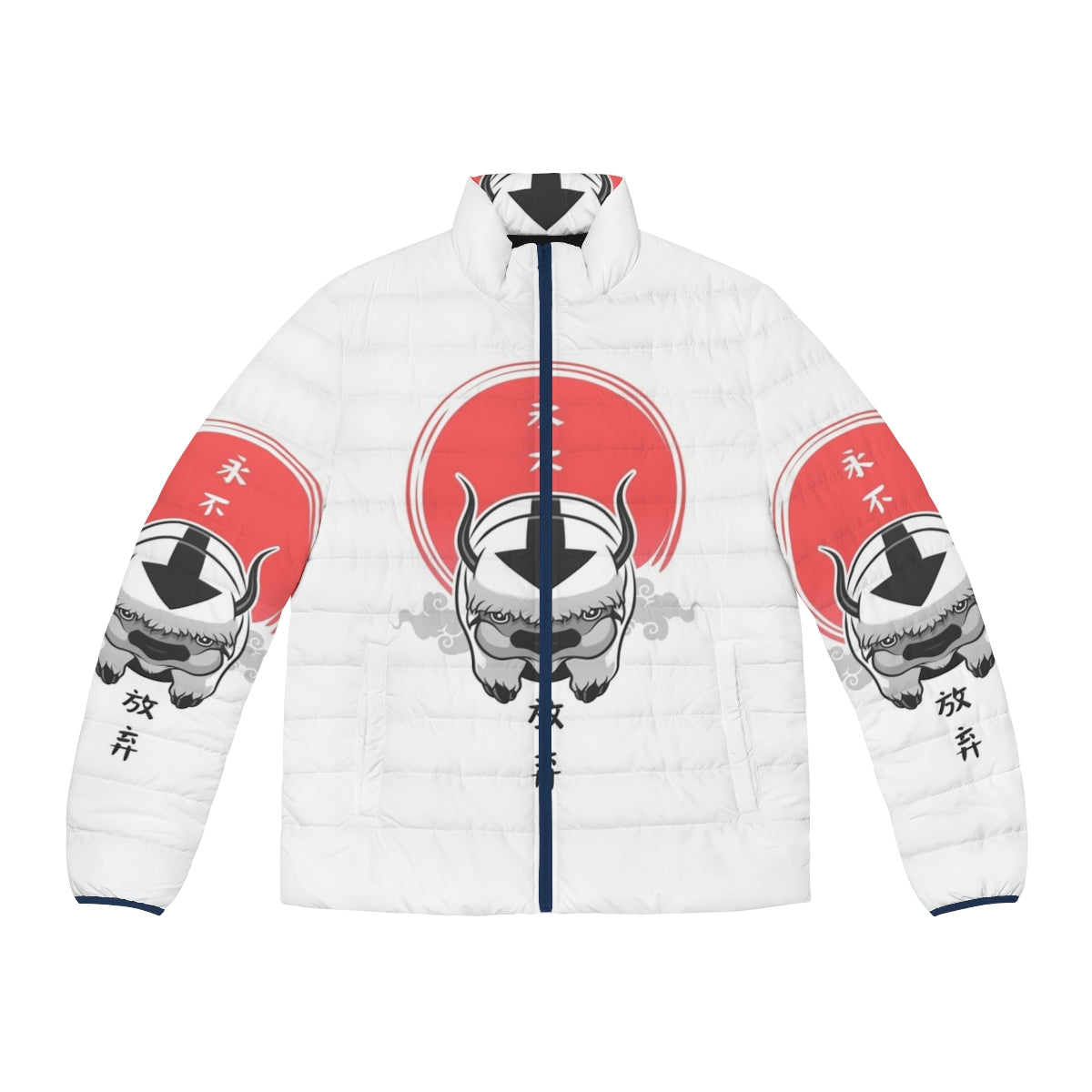 Avatar The Last Airbender Puffer Jacket featuring Japanese Sumi-e inspired artwork