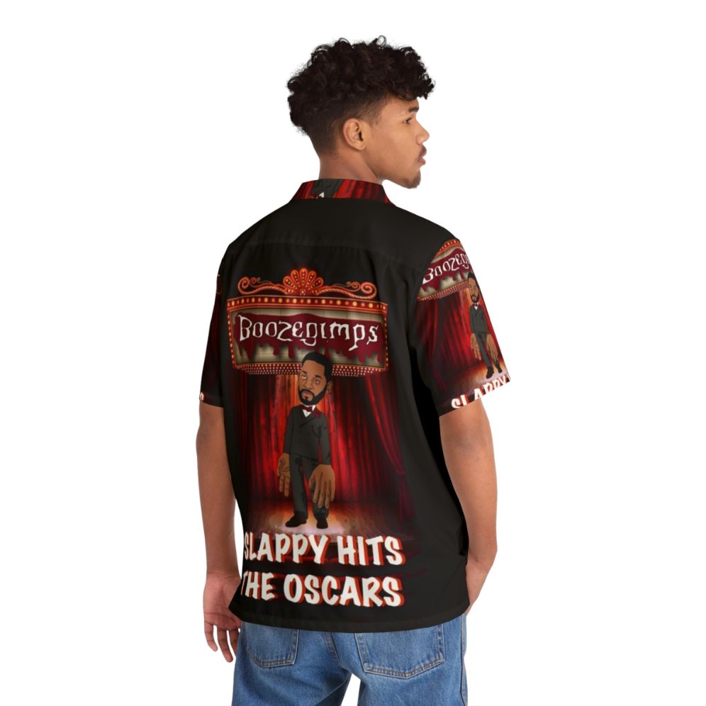 "Slappy Hits The Oscars" Hawaiian Shirt with Will Smith and Oscars Slap Parody - People Back