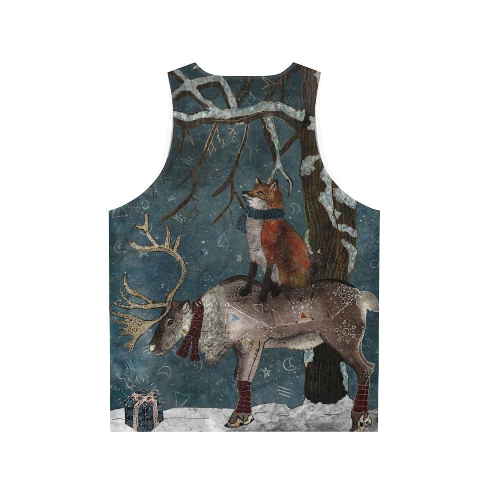 Unisex winter tank top with whimsical nature-inspired design - Back