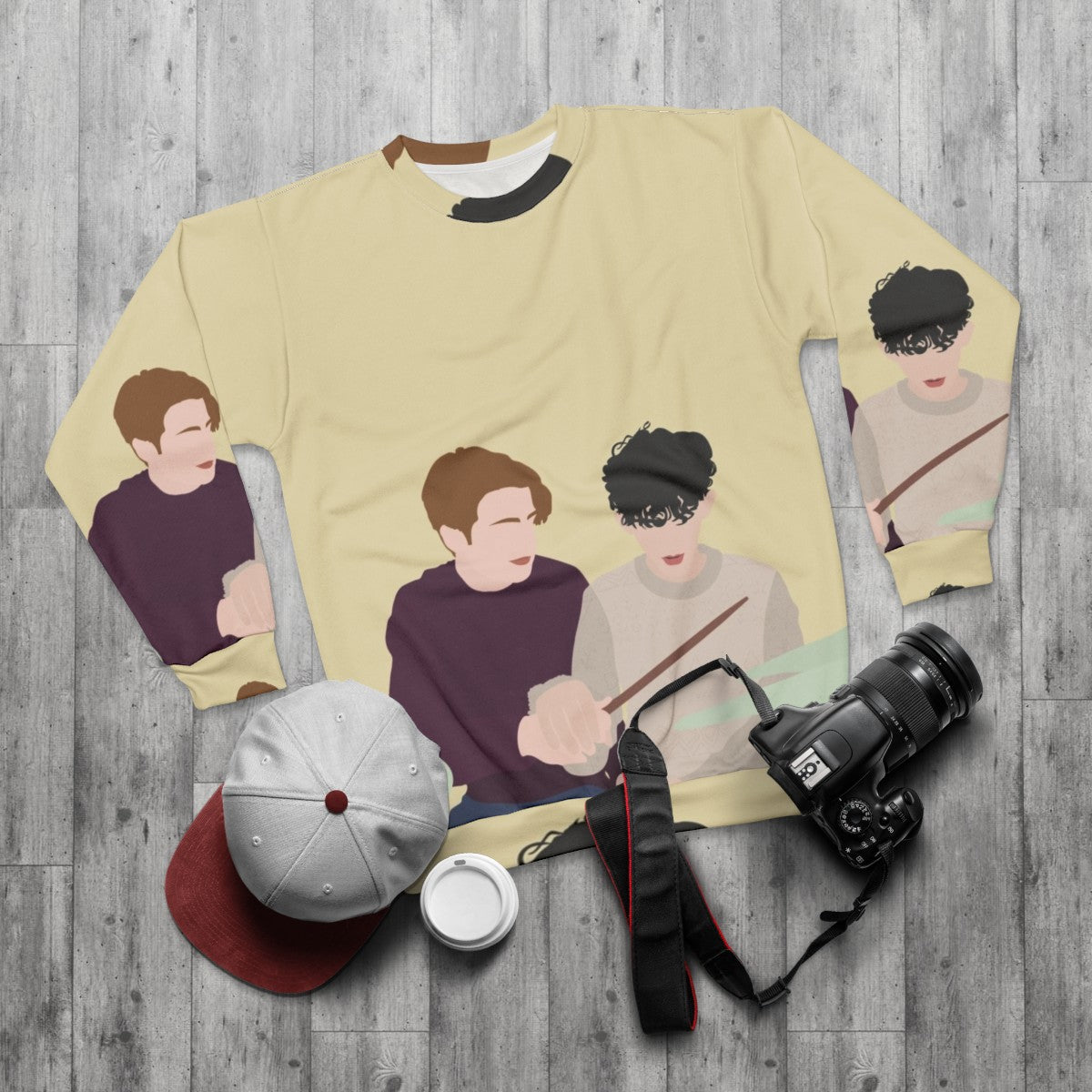 Heartstopper Nick and Charlie Drums Sweatshirt - flat lay