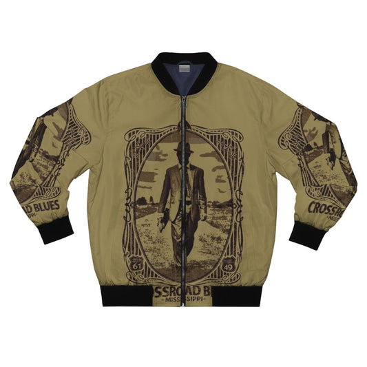 Crossroad Blues Bomber Jacket with Blues Music Imagery