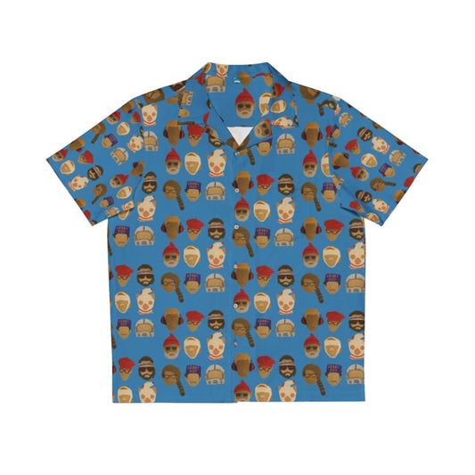 Wes Anderson inspired Hawaiian shirt with vibrant tropical print