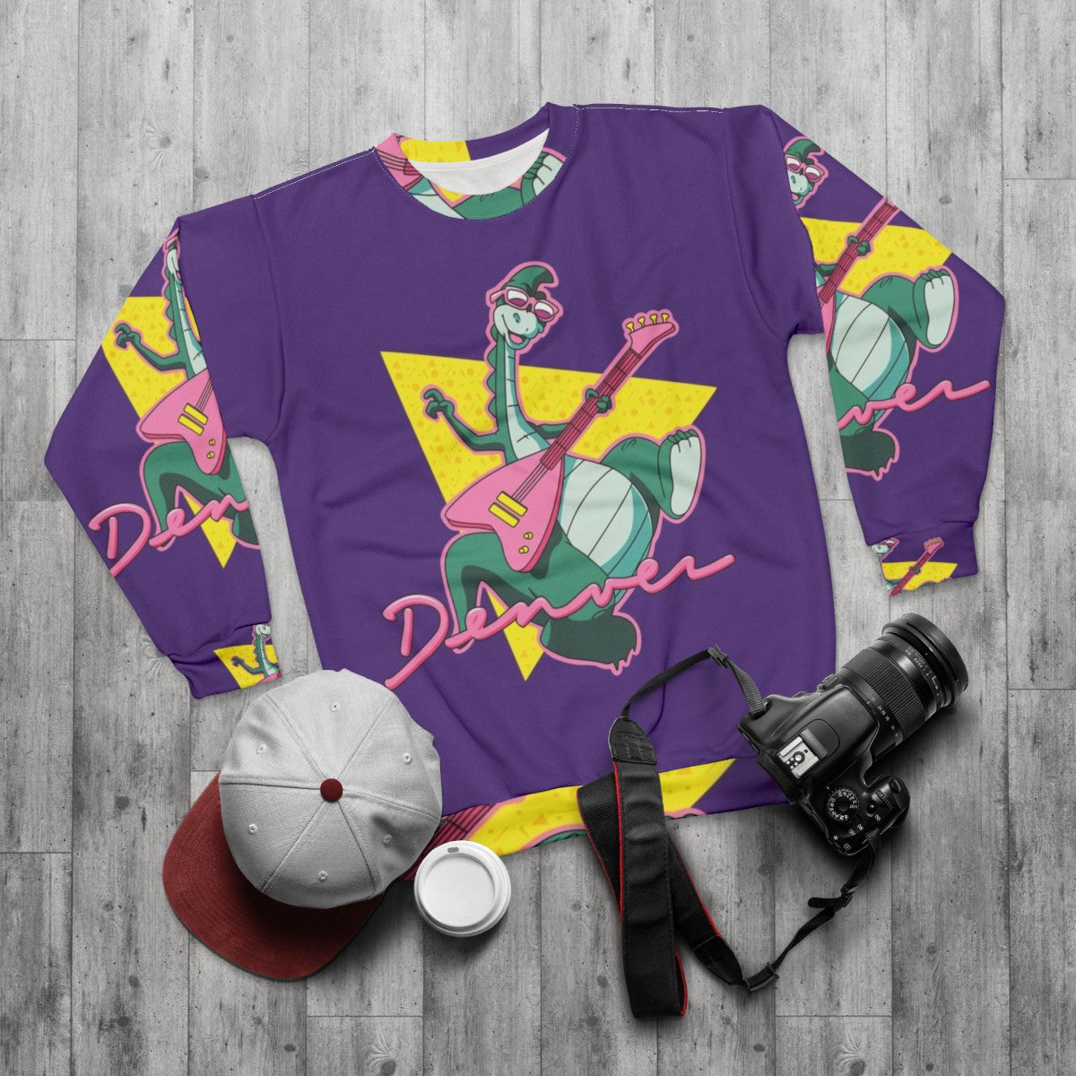 The Last Dinosaur 80s Cartoon Sweatshirt - flat lay