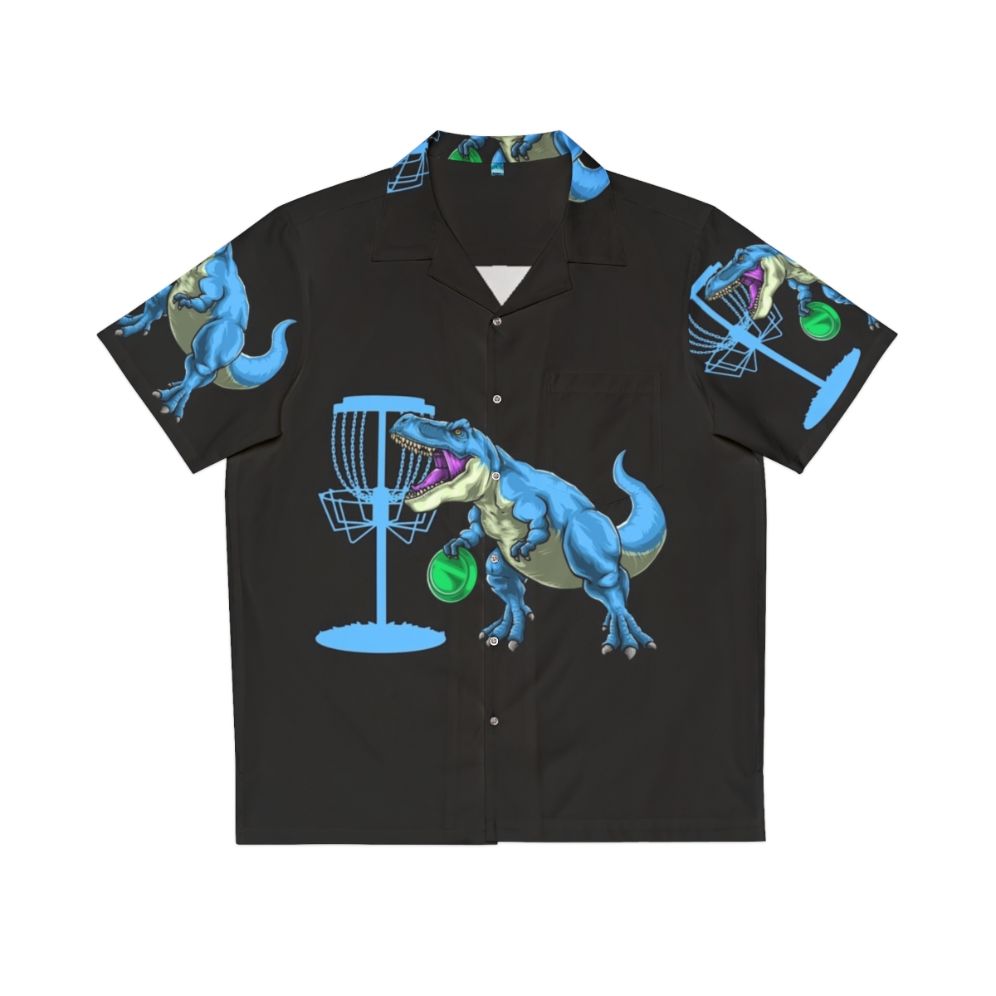 Disc Golfing Dinosaur Hawaiian Shirt