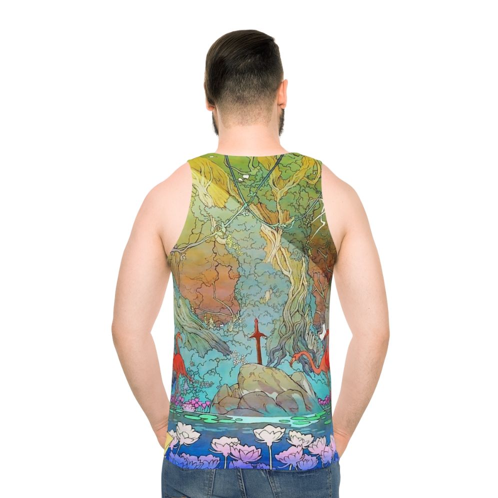 Unisex sword fantasy tank top - men back