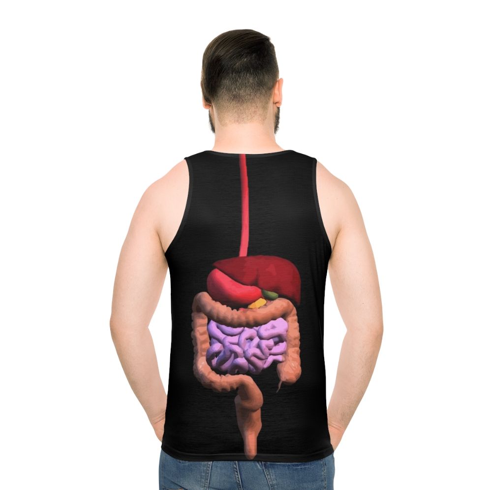 Digestive system anatomy unisex tank top - men back