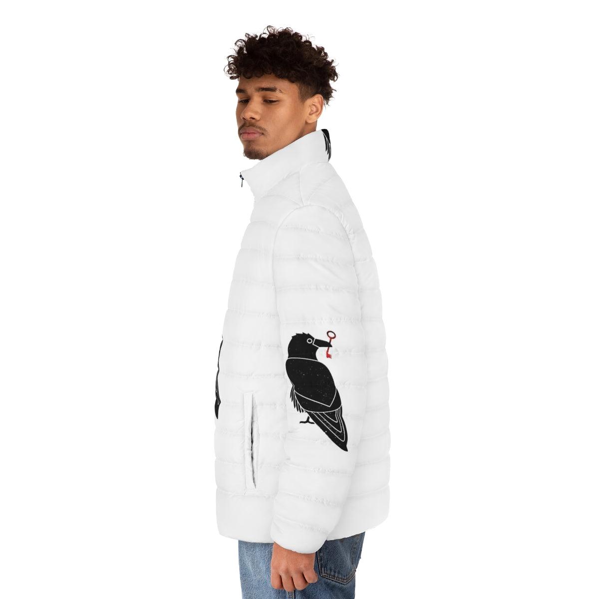 Sci-Hub Raven Puffer Jacket with science-inspired design - men side left