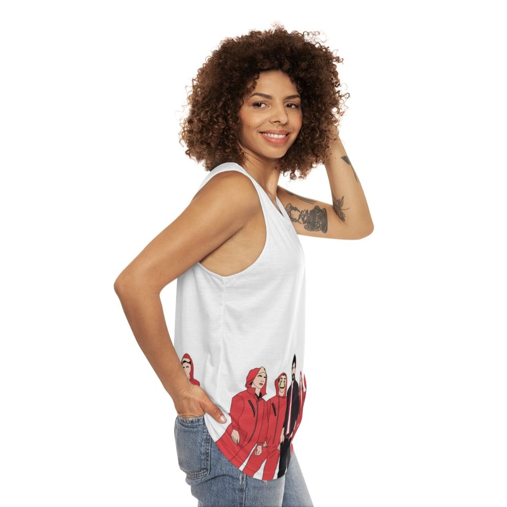 Money Heist Professor and Cast Unisex Tank Top - women side