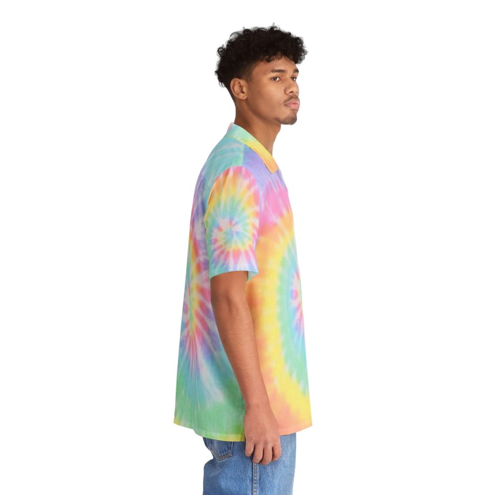 Vibrant rainbow tie dye hawaiian shirt - People Pight