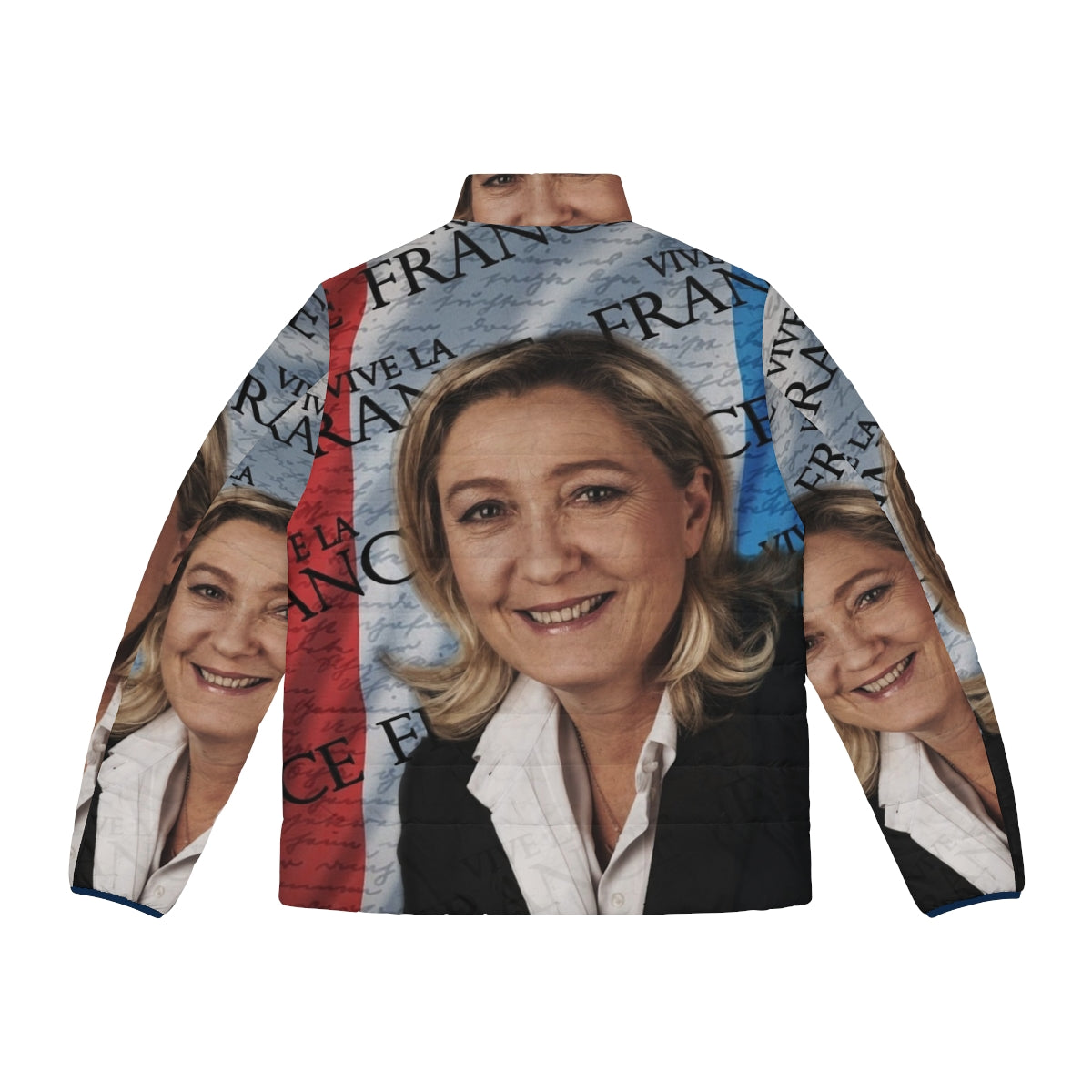 Marine Le Pen Puffer Jacket featuring a stylish and modern design - Back