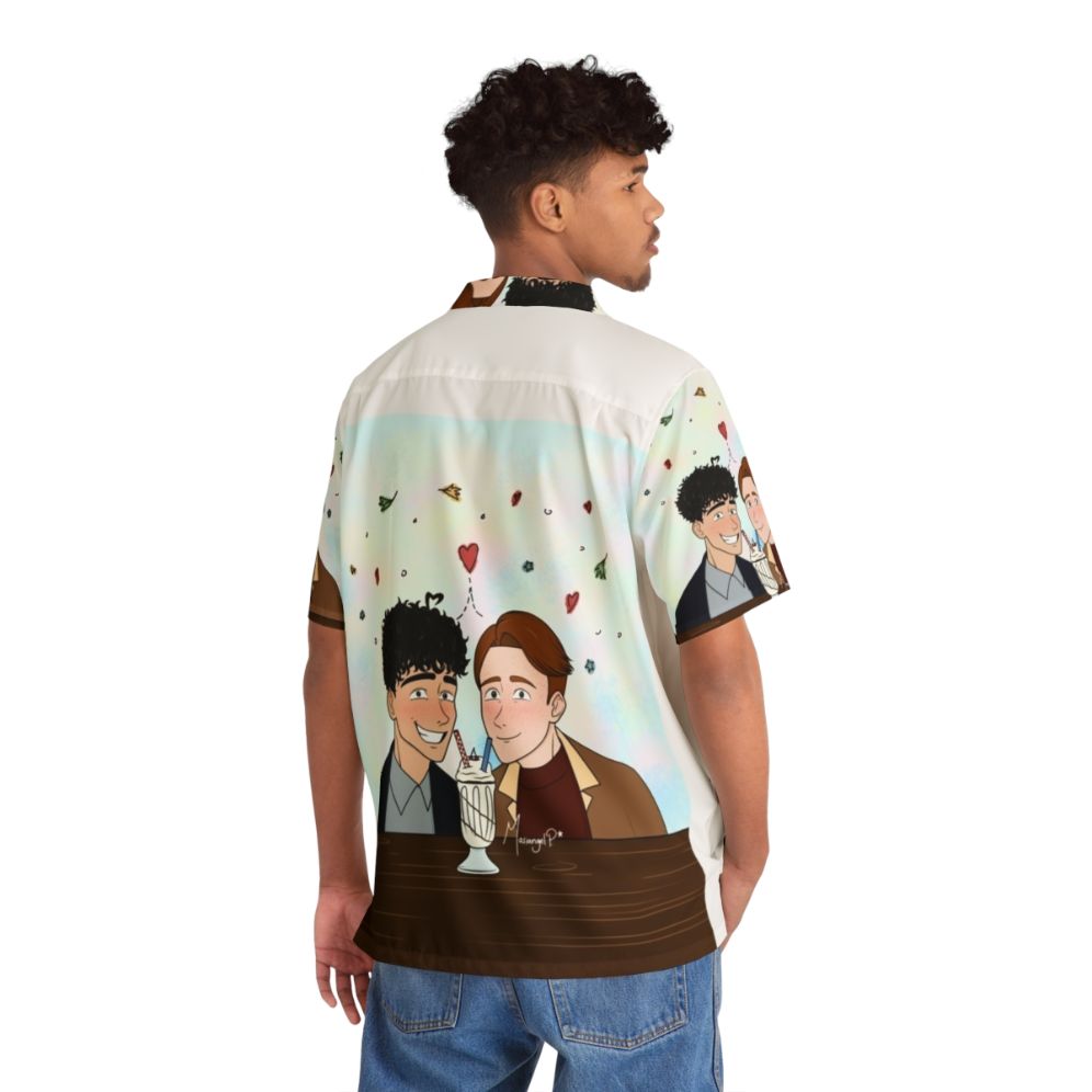 Heartstopper fanart Hawaiian shirt with vibrant anime-inspired design - People Back