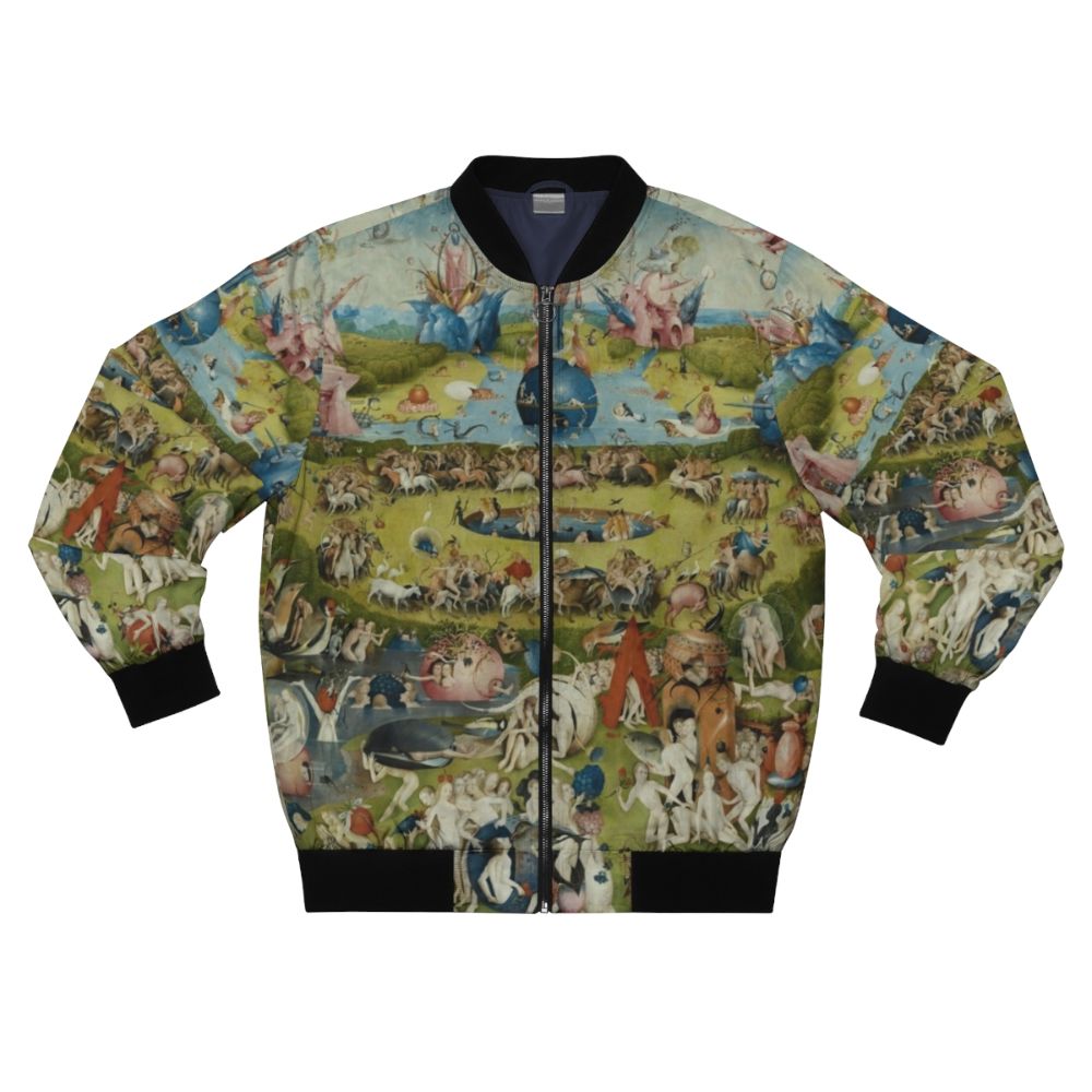 Hieronymus Bosch inspired bomber jacket featuring The Garden of Earthly Delights