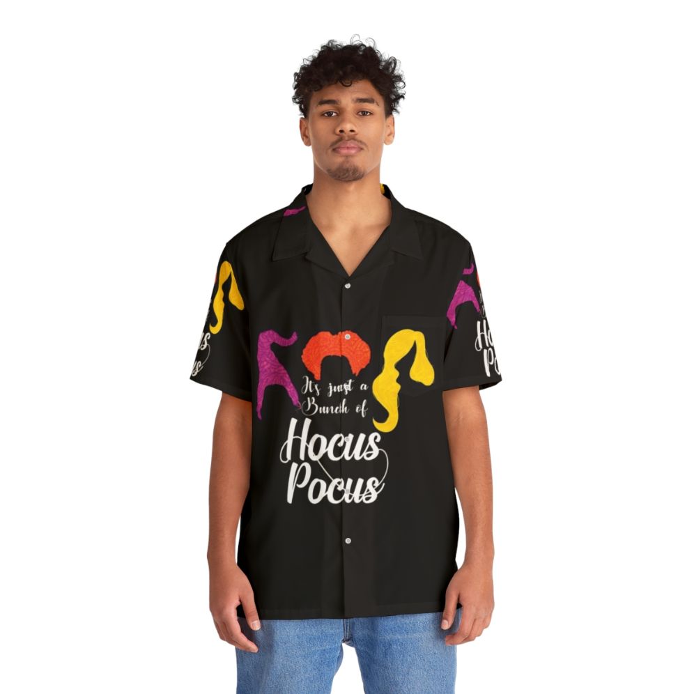 Hocus Pocus Hawaiian Shirt featuring a spooky tropical pineapple design - People Front