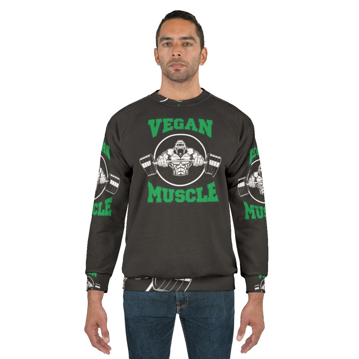 Vegan sweatshirt with plant-based lifestyle design - men