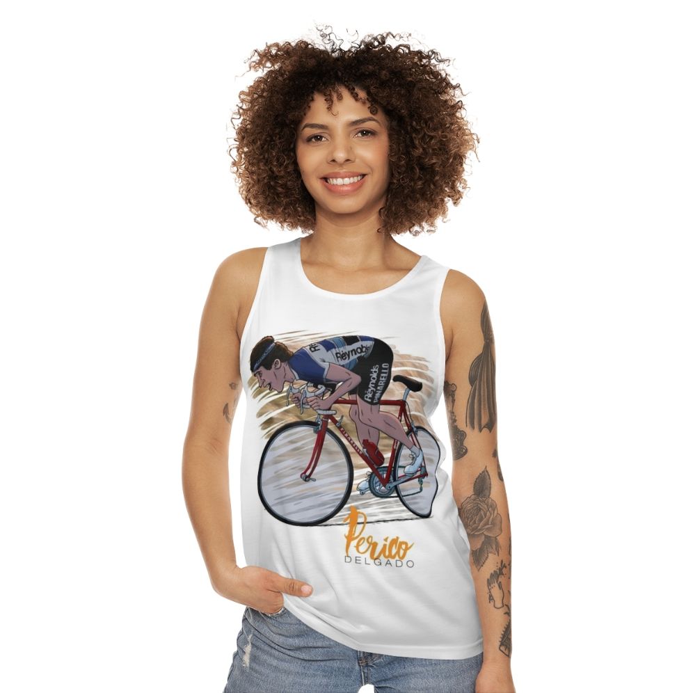 Perico Delgado Cycling Jersey Unisex Tank Top - women