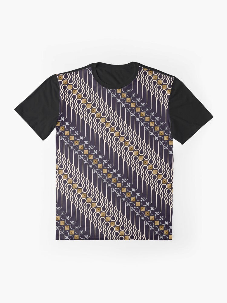 Batik parang pattern graphic t-shirt, javanese textile design - Flat lay