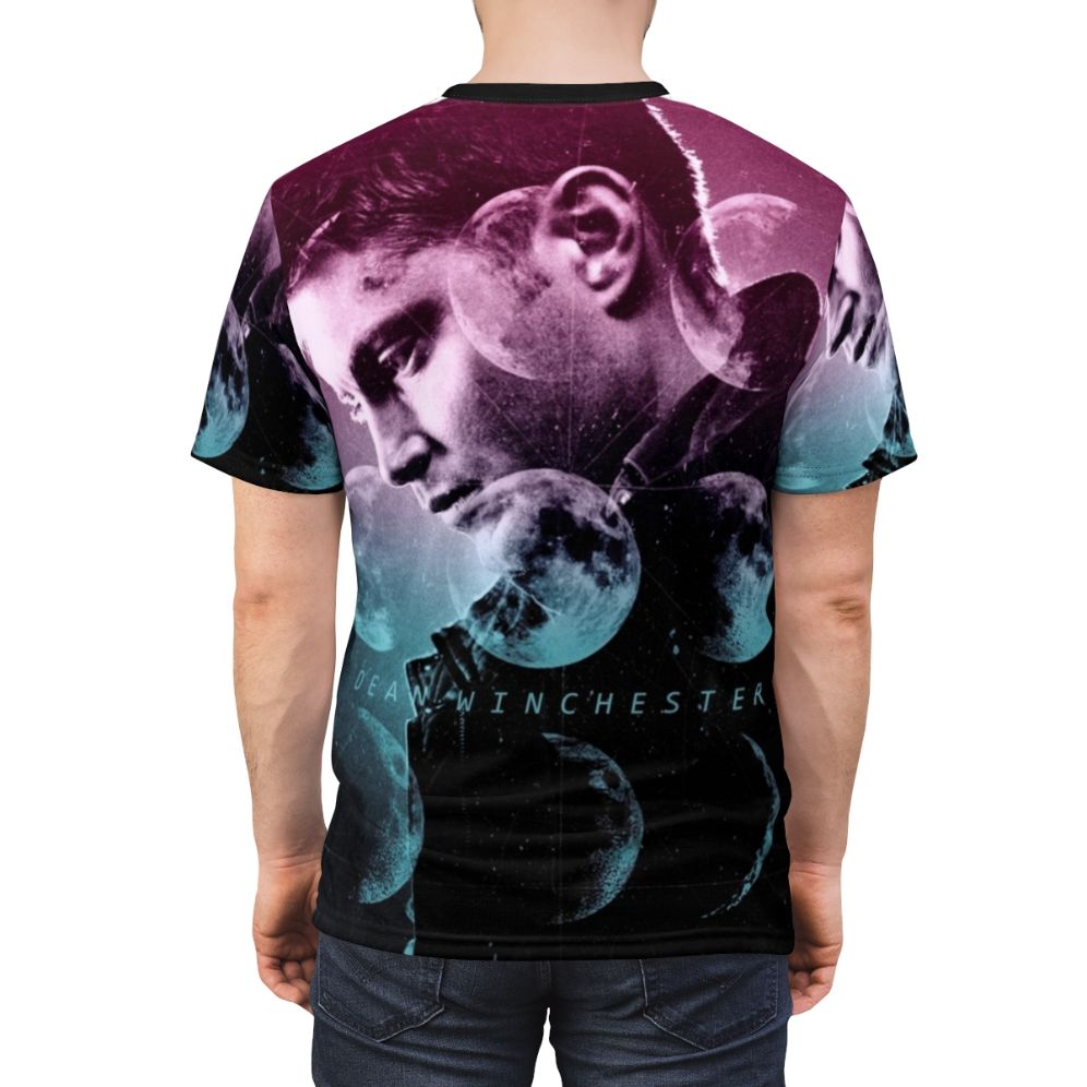 Supernatural Dean Winchester fan art portrait t-shirt - men back