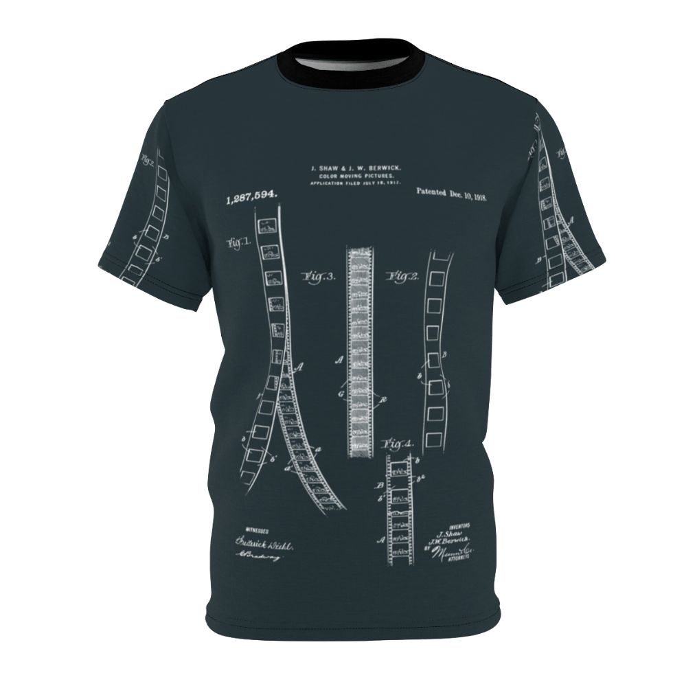 Vintage film strip patent prints 1918 movie making t-shirt