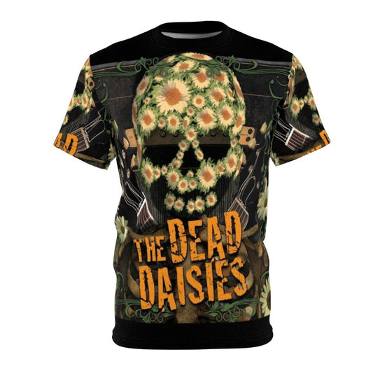 Graphic design AOP t-shirt featuring the Dead Daisies tour 2016 logo and artwork