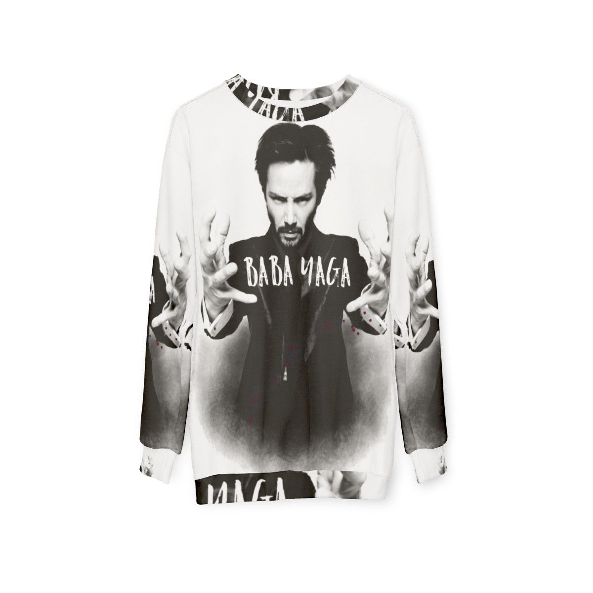 Keanu Reeves Sweatshirt - Featuring Iconic Action Hero Roles - hanging