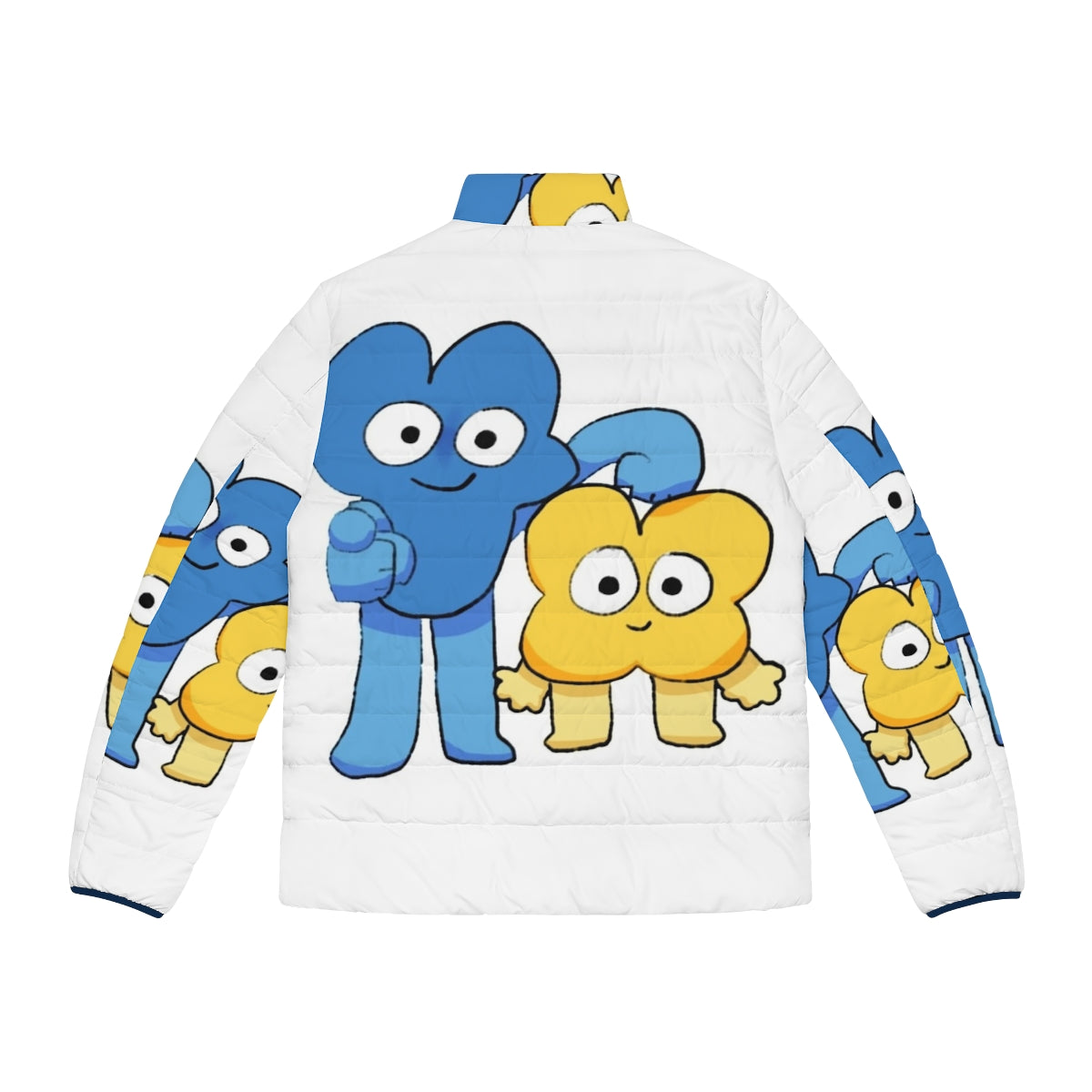 Four and X Puffer Jacket - Stylish Winter Outerwear for BFB and BFDI Fans - Back