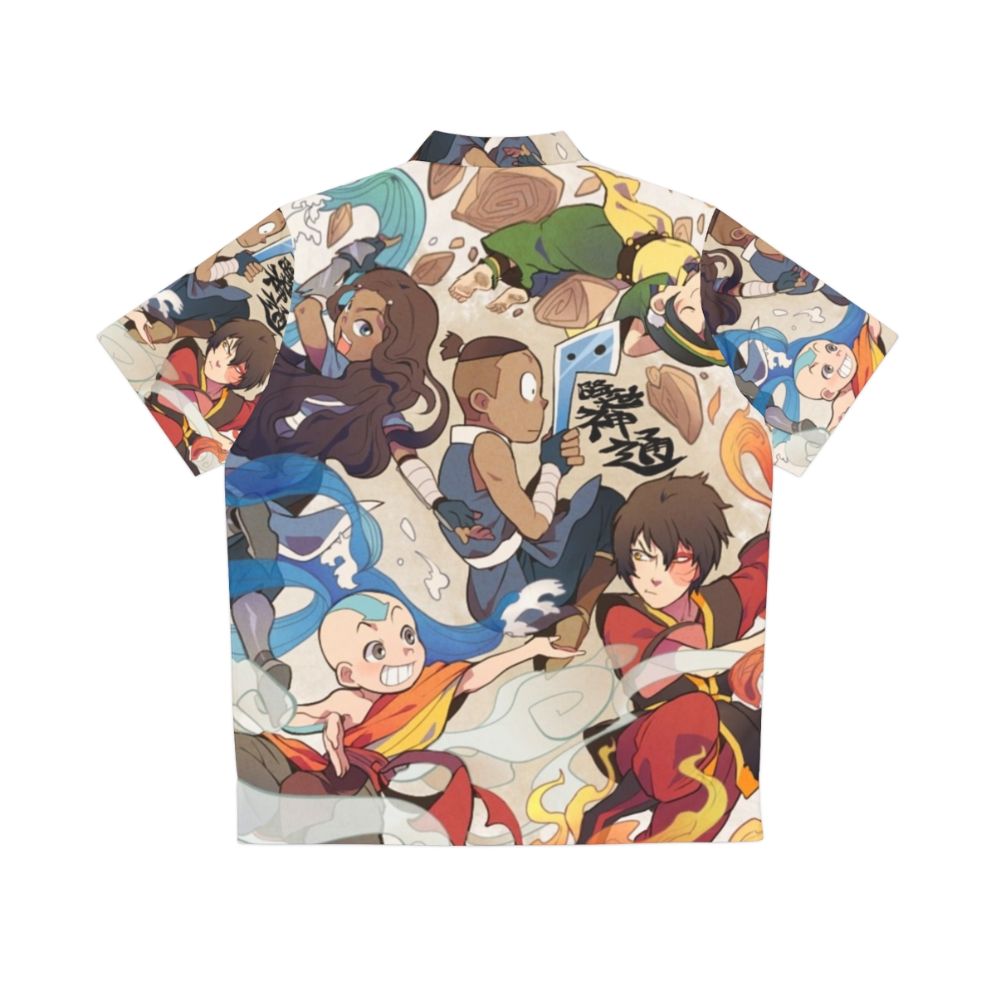 Avatar The Last Airbender Hawaiian Shirt featuring Team Avatar's Elemental Powers - Back