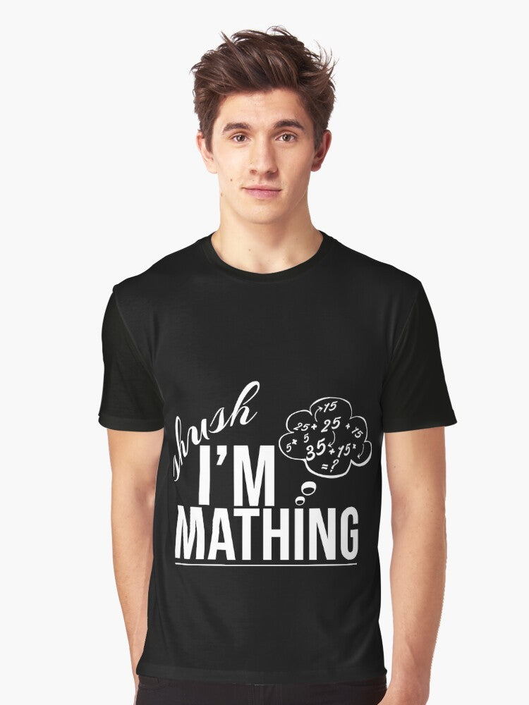 Mathing graphic t-shirt with a trendy geometric pattern design - Men