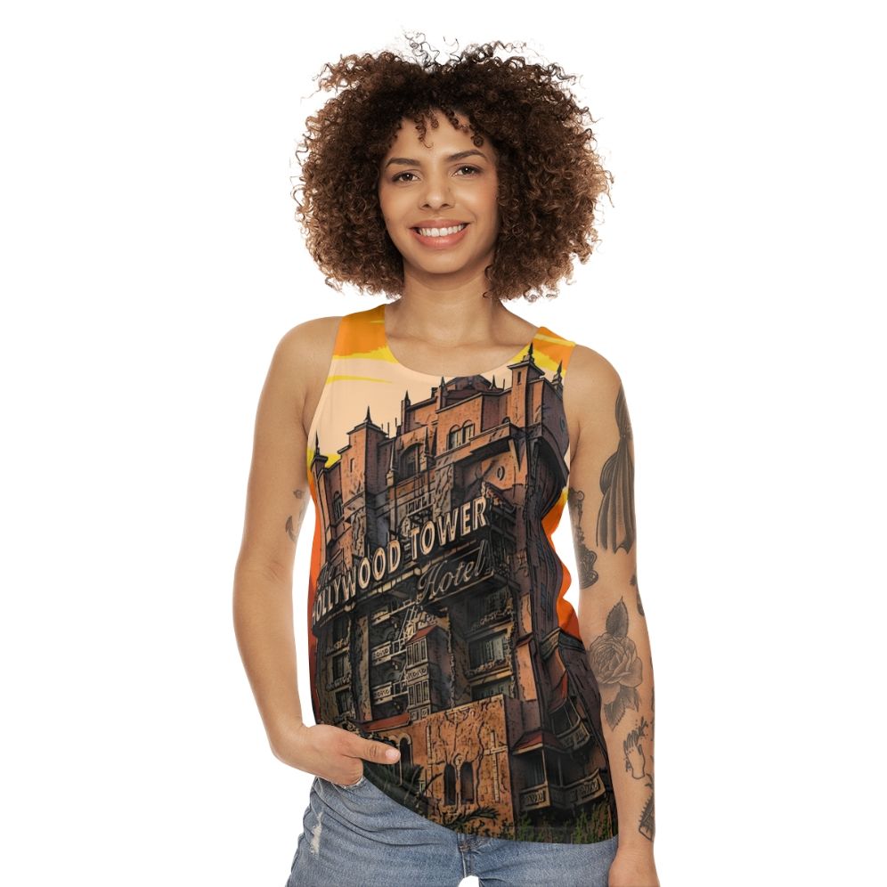 Vintage Hollywood 1939 Unisex Tank Top with Lightning Bolt Design - women