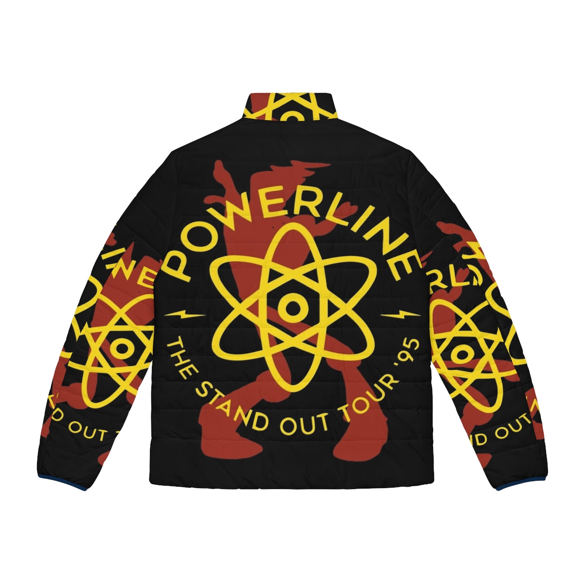 Powerline Puffer Jacket with 90s cartoon pop star design - Back