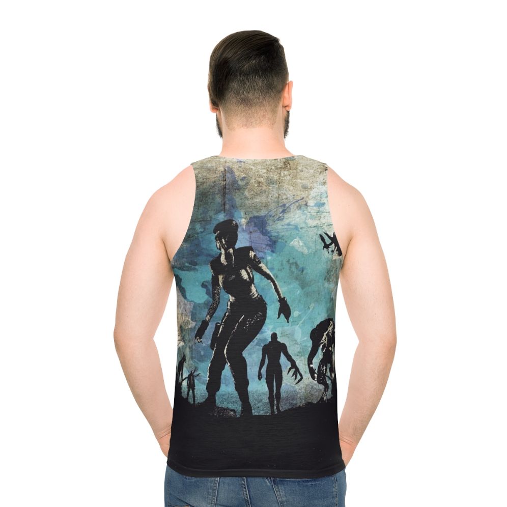 Resident Evil Jill Valentine Minimalist Art Unisex Tank Top - men back