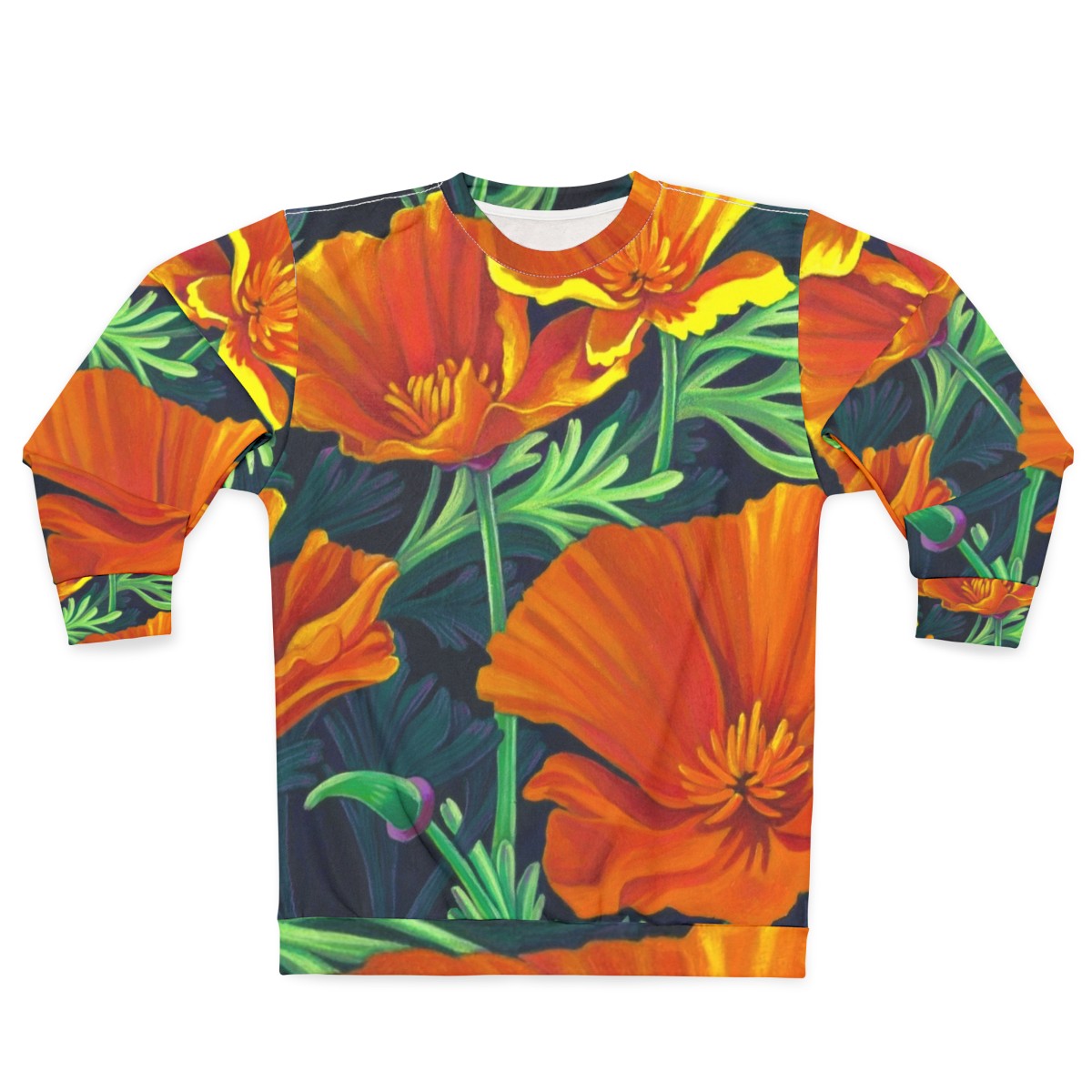 California poppies floral sweatshirt