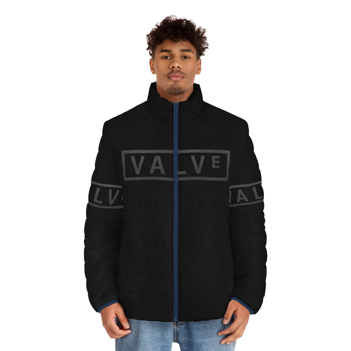 Valve Software Puffer Jacket - Stylish Gaming Apparel for Programmers and Developers - men front