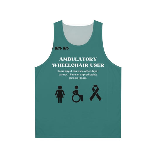 Disability awareness unisex tank top for ambulatory wheelchair users